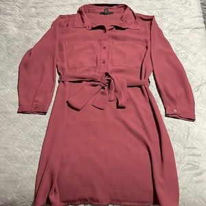 Forever 21 burgundy button up dress